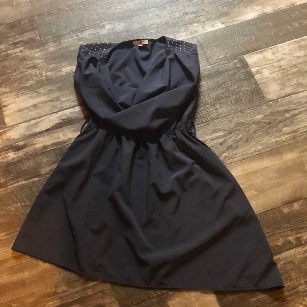 🌷Asymmetrical indigo Ya studded dress.